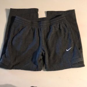Nike L Sweat Gym Jogging Pants Side Pockets Gray
